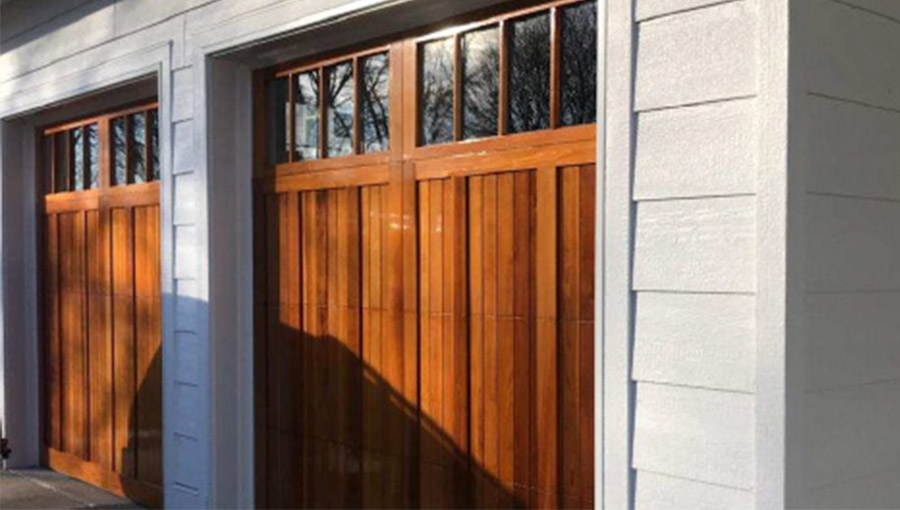 Wood garage Door With Windows